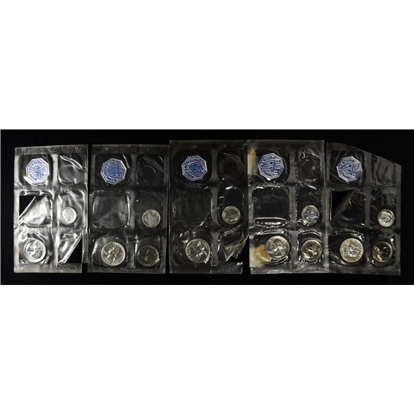 (5) 1957 PARTIAL MINT SETS