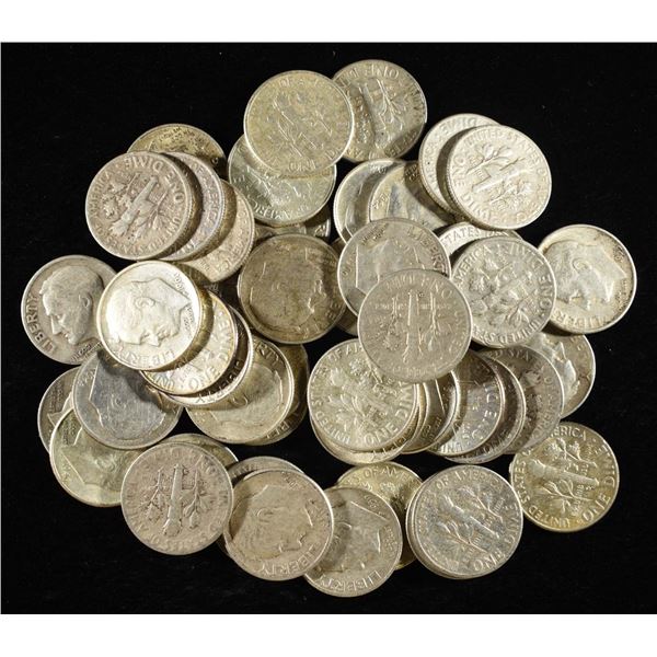 (50) 90% SILVER ROOSEVELT DIMES