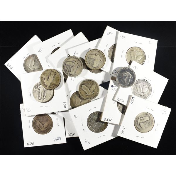 (20) 90% SILVER STANDING LIBERTY QUARTERS