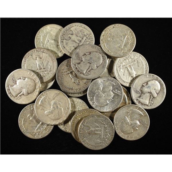 (20) 90% SILVER WASHINGTON QUARTERS