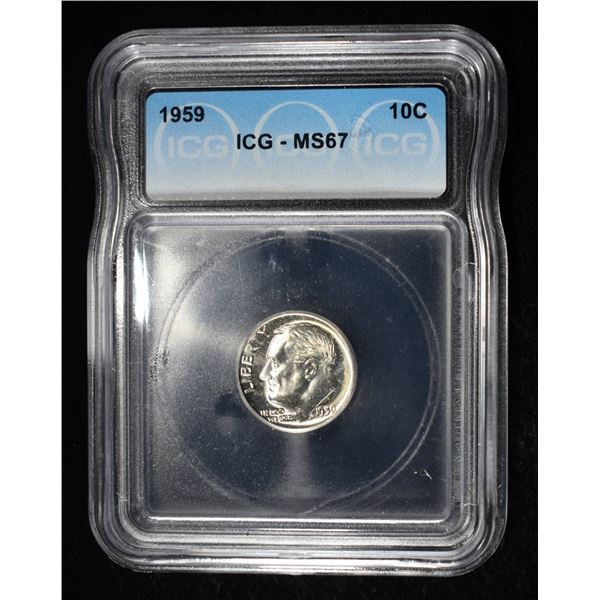 1959 ROOSEVELT DIME ICG MS67