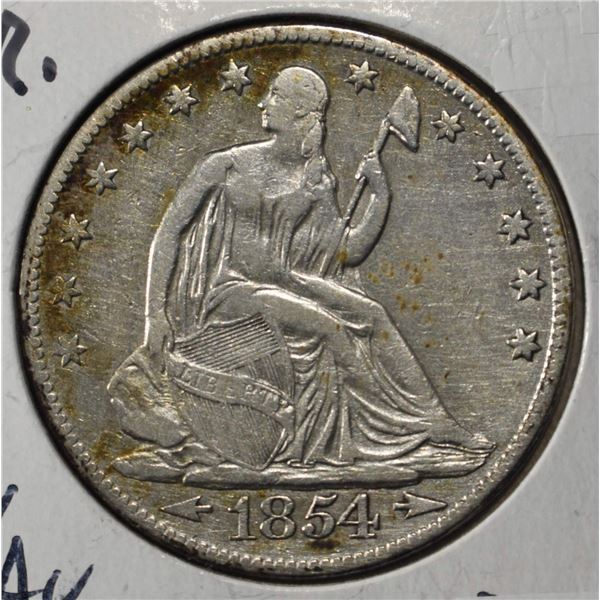 1854-O LIBERTY SEATED HALF DOLLAR XF/AU