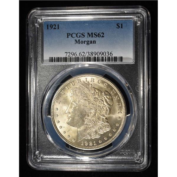 1921 MORGAN DOLLAR PCGS MS-62