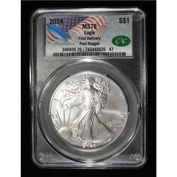 2024 AMERICAN SILVER EAGLE CAC MS70