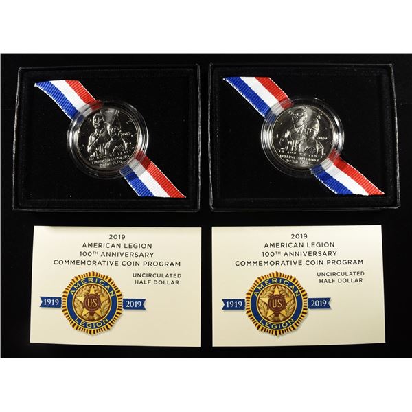 (2) 2019-D 50C COMMEMS AMERICAN LEGION
