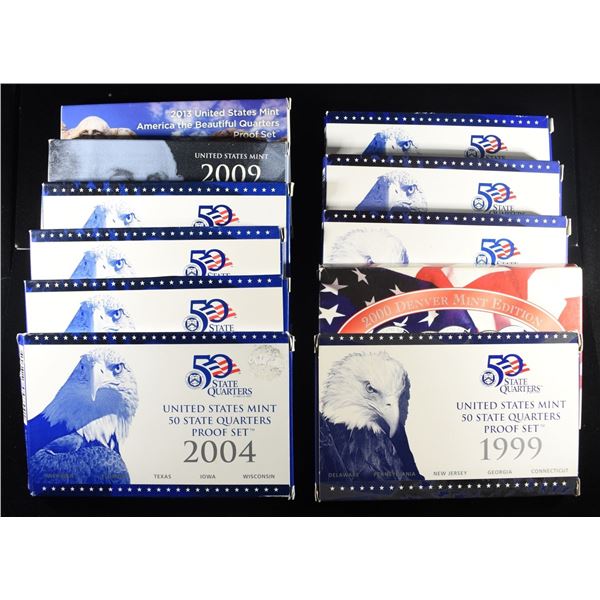 1999-2009 & 2013 QUARTER PROOF SETS MISSING 2007
