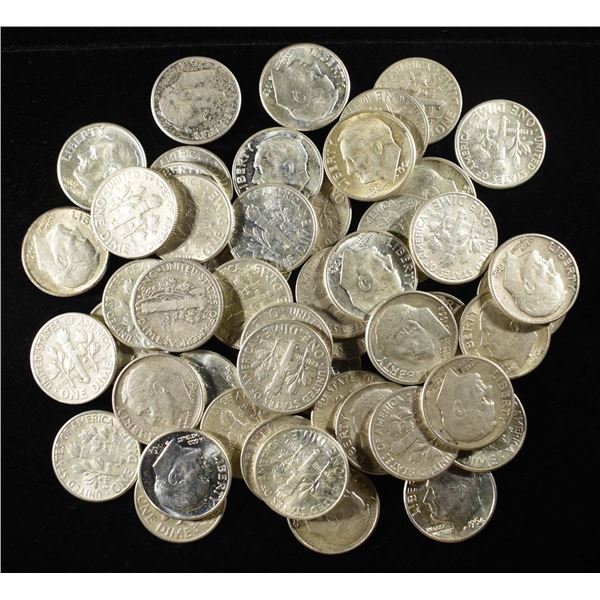 (50) ROOSEVELT DIMES 90% SILVER