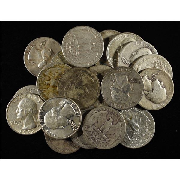 (20) 90% SILVER WASHINGTON QUARTERS