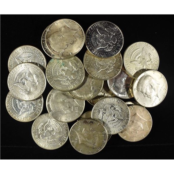 (20) 40% SILVER KENNEDY HALF DOLLARS