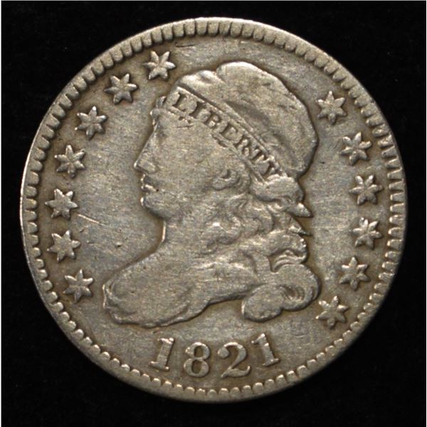 1821 BUST DIME VF/XF