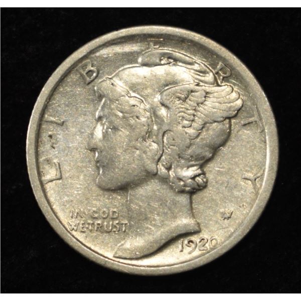 1920-S MERCURY DIME AU