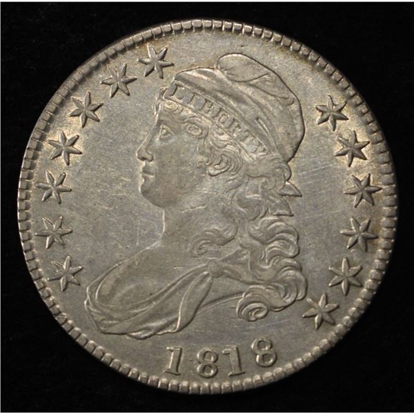 1818 BUST HALF DOLLAR CH AU