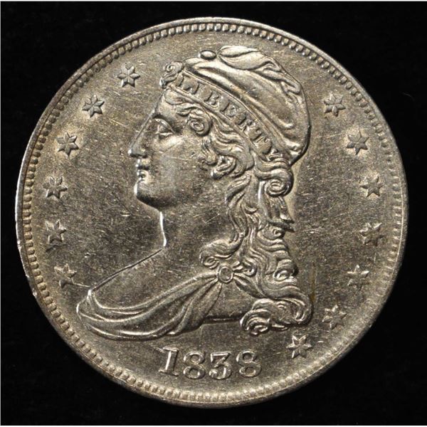 1838 BUST HALF DOLLAR AU/BU