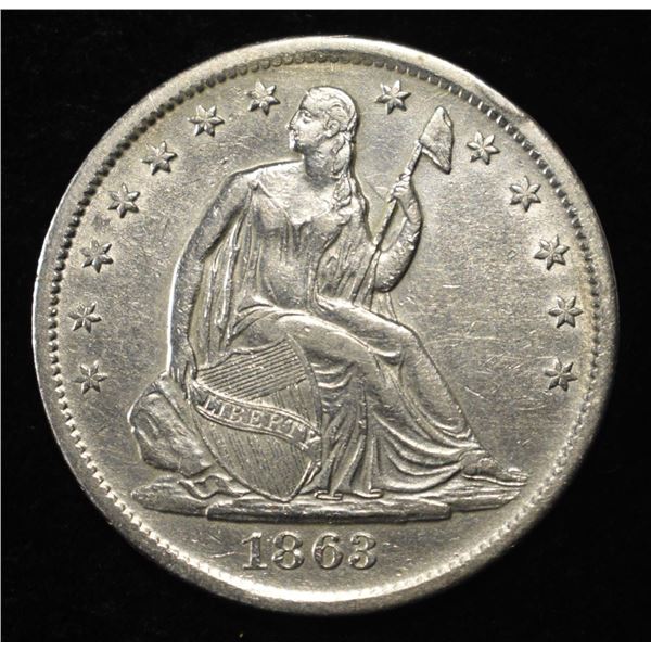 1863-S SEATED LIBERTY HALF DOLLAR AU/BU
