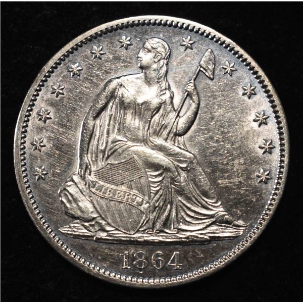 1864 SEATED LIBERTY HALF DOLLAR BU