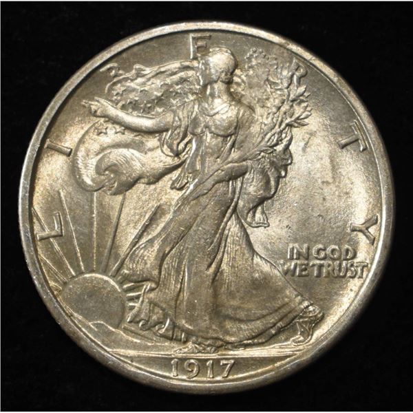 1917-S REV. WALKING LIBERTY HALF DOLLAR CH BU