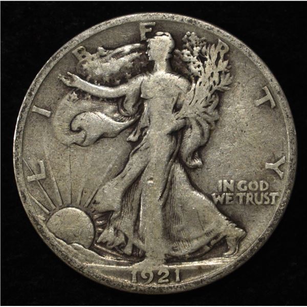 1921-S WALKING LIBERTY HALF DOLLAR FINE