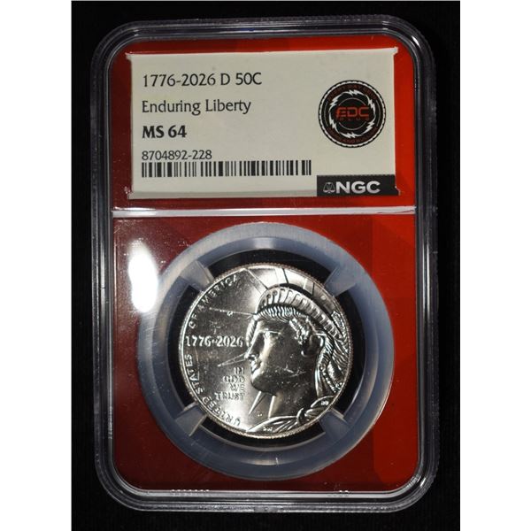 1776-2026-D 50C ENDURING LIBERTY NGC MS64