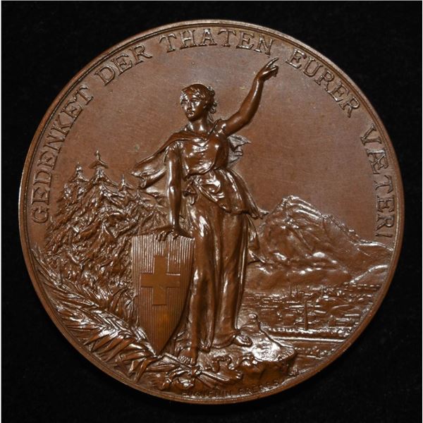 1892 SWISS SHOOTING MEDAL GLARUS BRONZE