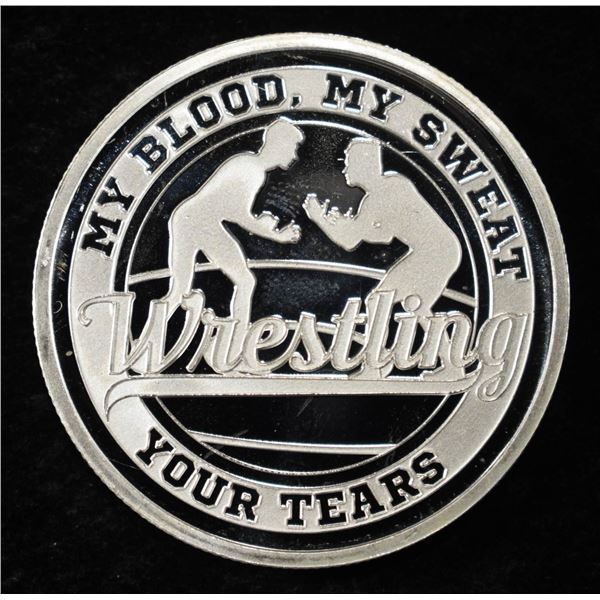 WRESTLING 1 OZ .999 SILVER ROUND