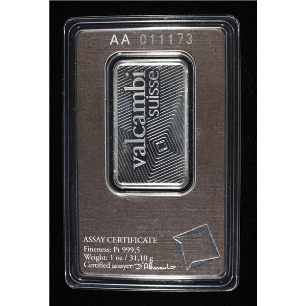 VALCAMBI SUISSE 1 OZ .9995 PLATINUM