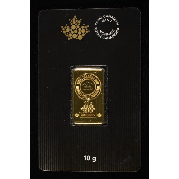 ROYAL CANADIAN MINT 10 G .9999 GOLD BAR
