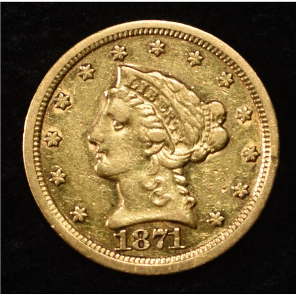 1871-S LIBERTY GOLD $2.5 AU/BU