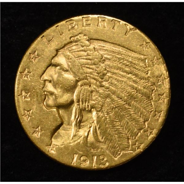 1913 INDIAN GOLD $2.5 CH BU