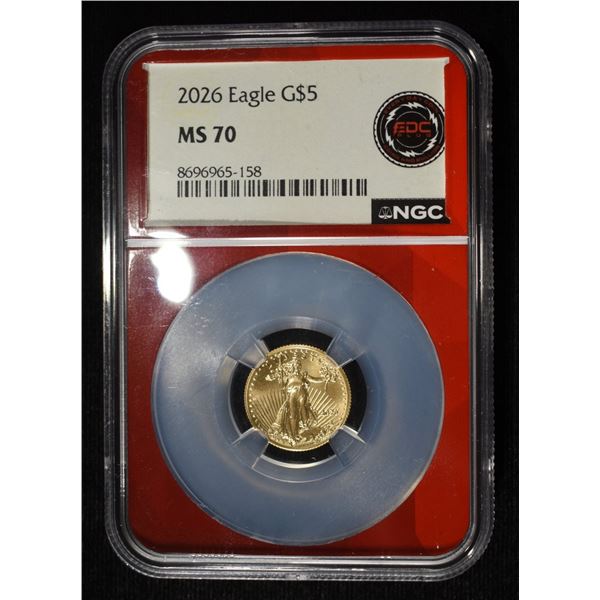 2026 $5 GOLD EAGLE NGC MS70