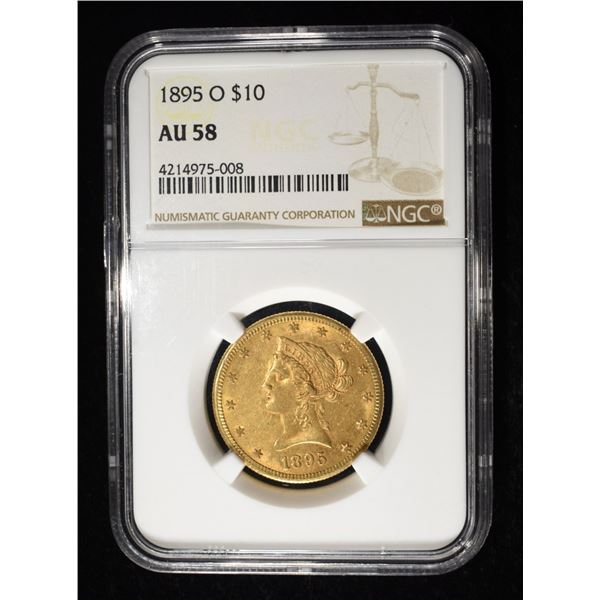 1895-O $10 GOLD LIBERTY NGC AU-58 LOW MINTAGE