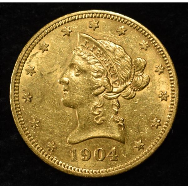1904 $10 GOLD LIBERTY AU/BU