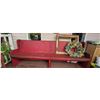 Image 2 : Long Wooden Church Pew Bench with Red Paint