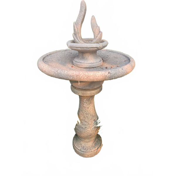 Three-Piece Concrete Garden Fountain w/ Decorative Top