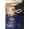 Image 3 : Rare Murano Glass Hurricane Table Lamp With Ruffled Shade