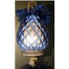 Image 4 : Rare Murano Glass Hurricane Table Lamp With Ruffled Shade