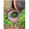 Image 2 : Massive 4 Foot Tall 3 Piece Glazed Ceramic Garden Fountain