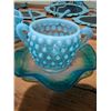 Image 7 : Blue Hobnail Glass Sugar and Creamer Set with Wall Plaques