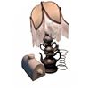 Image 1 : Table Lamp with Metal Teapot Base and Beaded Fabric Shade, Plus Ceramic Bed Warmer and Metal Spring