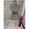 Image 2 : Wire Dress Form, Wood Candle Holder, Small Mirror Lot
