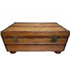 Image 1 : Wooden Storage Trunk with Brass Hardware and Bun Feet