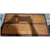 Image 4 : Wooden Storage Trunk with Brass Hardware and Bun Feet
