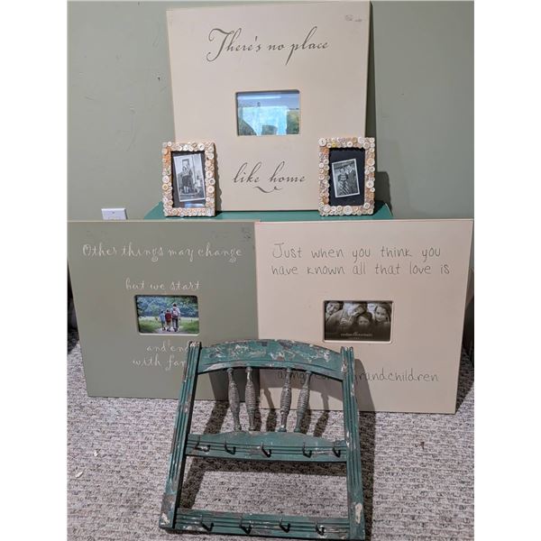 Decorative Picture Frames and Wooden Wall Rack