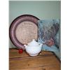 Image 1 : Antique Soup Tureen Decorative Charger Plate, Cardinal Canvas Art