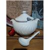 Image 2 : Antique Soup Tureen Decorative Charger Plate, Cardinal Canvas Art
