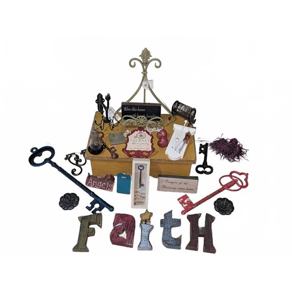 Decorative Metal Keys, Hooks, Plaques, and Hardware