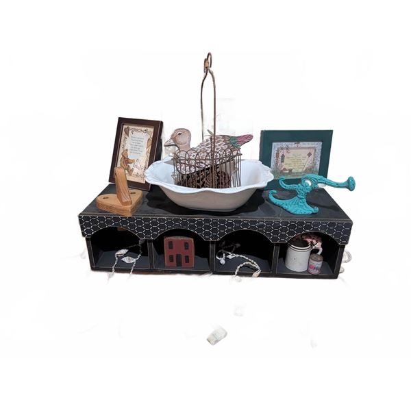 Decorative Home Decor Lot with Framed Prints and Accessories