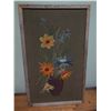 Image 2 : Handmade Framed Floral Embroidery Art, 32" Tall
