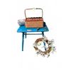Image 1 : Blue Wooden Side Table With Turned Legs