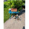 Image 2 : Blue Wooden Side Table With Turned Legs