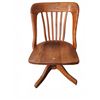 Image 1 : Oak Swivel Office Chair with Wood Casters